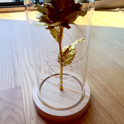 LED Rózsa éjjeli lámpa gravírozással személyre szabható kivitelben, romantikus ajándék, magasság 21,5 cm, finom fény, ideális hálószobai dekoráció