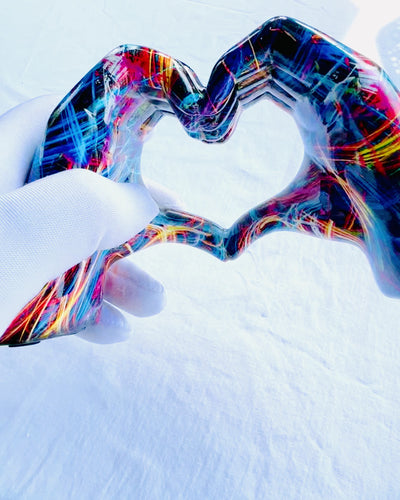 Kalejdoskop Szív – Kézzel Készített Gyanta Dísz Gravírozási Lehetőséggel