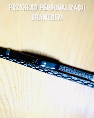 PU bőrből és rozsdamentes acélból készült sport karkötő gravírozási lehetőséggel – 3 színben