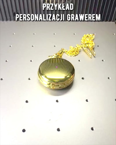 Klasszikus Kézi Mechanikus Zsebóra Dupla Fedéllel, Kézi Felhúzású, Arany Színű, Gravírozással