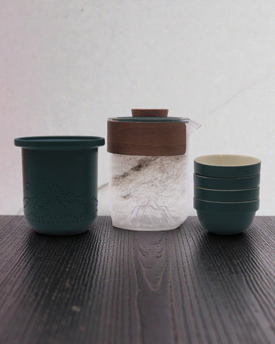 Hegyi túra – Utazó teakészlet 4 csészével