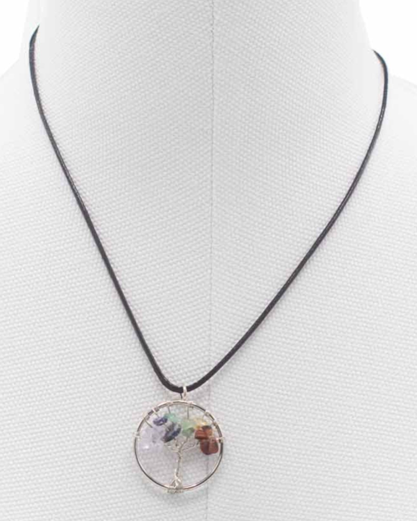 Életfa nyaklánc Csakrák egyensúlya – Természetes kövek