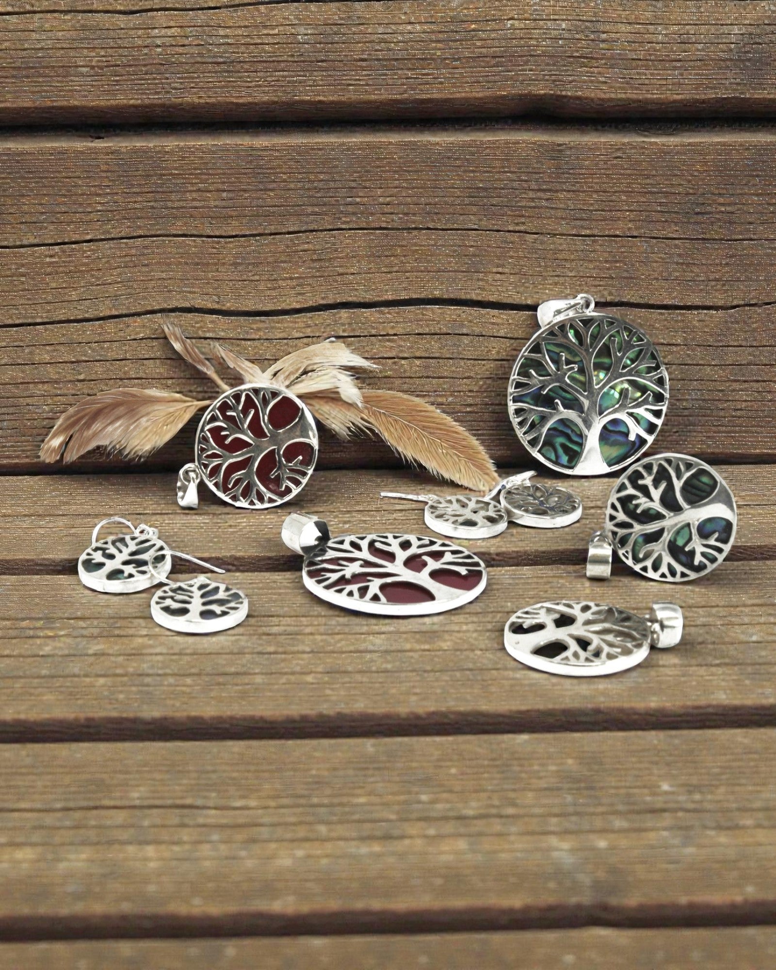 Ezüst életfa medál 30 mm – Coral Spirit