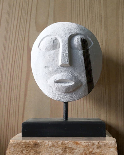 Timori maszk, az ősök őrzője 27x20 cm – Fehér