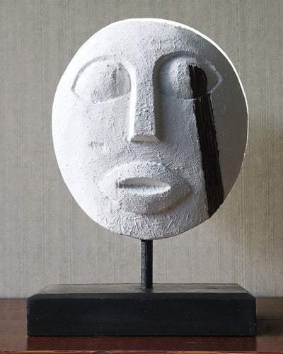 Timori maszk, az ősök őrzője 27x20 cm – Fehér