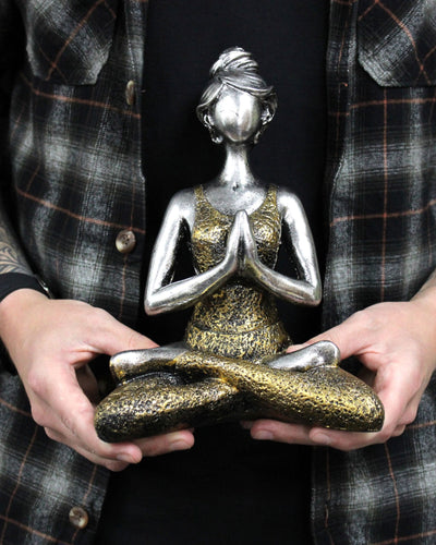 Női figura 24 cm – Jóga arany-türkiz energia