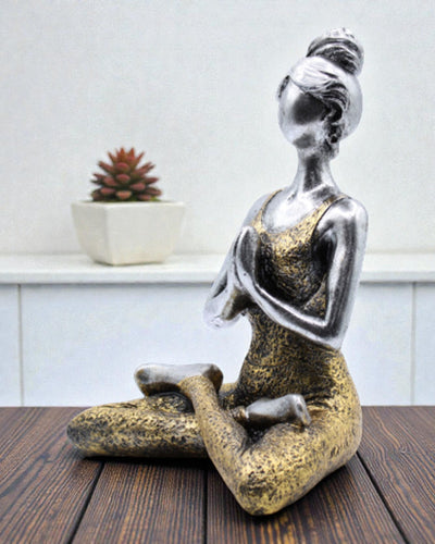 Női figura 24 cm – Jóga ezüst-arany egyensúly